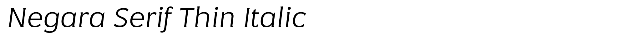 Negara Serif Thin Italic image